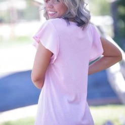 Boutique Simplified Vision Of Love Blush Flutter Sleeve