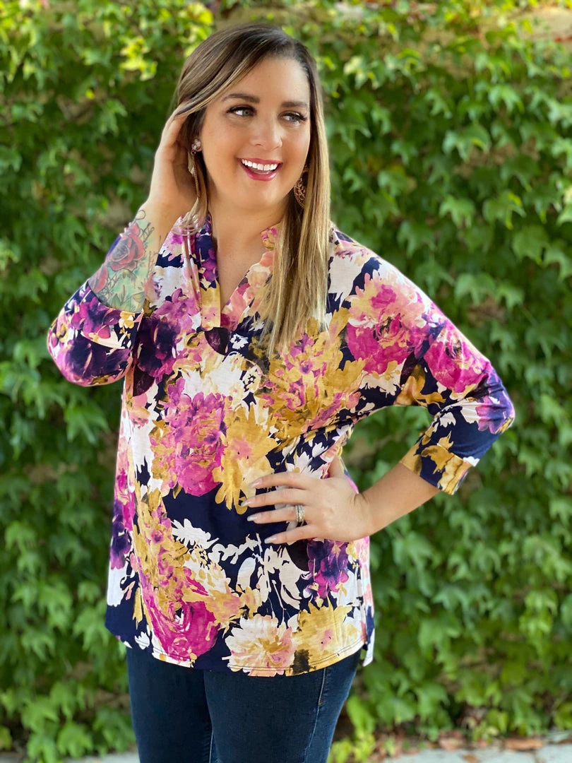 Boutique Simplified As The Leaves Change 3/4 Sleeve Top Tops 3 Boutique Simplified As The Leaves Change 3/4 Sleeve Top Tops