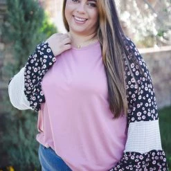 Boutique Simplified Tops Cherished Jacquard Bell Sleeve