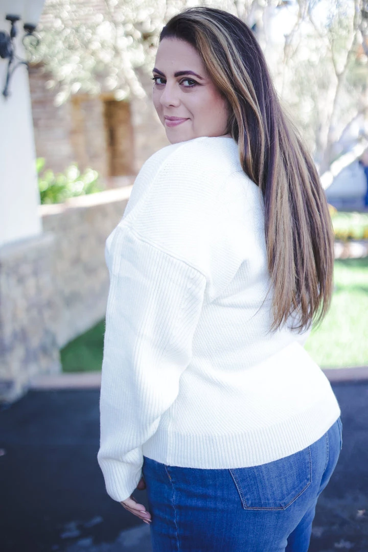 Boutique Simplified Glacier Solid Knit Sweater Tops 2 Boutique Simplified Glacier Solid Knit Sweater Tops