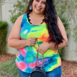 Boutique Simplified 80's Remix Tie Dye Tank