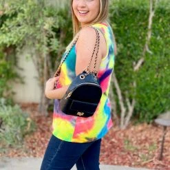 Boutique Simplified 80's Remix Tie Dye Tank