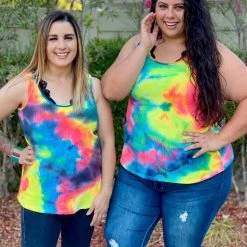 Boutique Simplified 80's Remix Tie Dye Tank