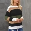 Dear-Lover Tops Olive Colorblock Sweater