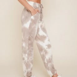 Hem & Thread Tie Dye Brushed Joggers Bottoms
