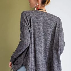 Easel Brushed Hacci Knit V-neck