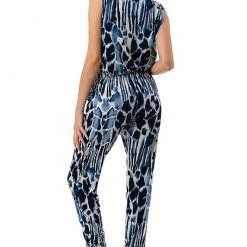Ariella Surplice Printed Jogger Jumpsuit