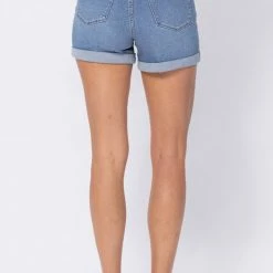 Bottoms Judy Blue Hi-Rise Open Seam Cuffed Shorts
