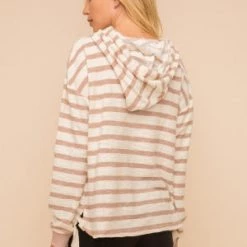 Hem & Thread Striped Drawstring Hoody