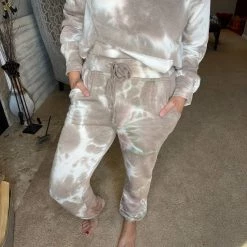 Hem & Thread Tie Dye Brushed Joggers Bottoms