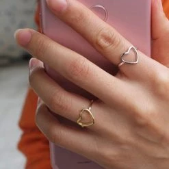 Posh Novi Sales Store 48 Ali Express Statement Open Heart Adjustable Ring Accessories