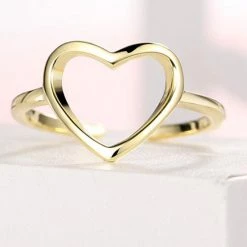 Ali Express Statement Open Heart Adjustable Ring Accessories
