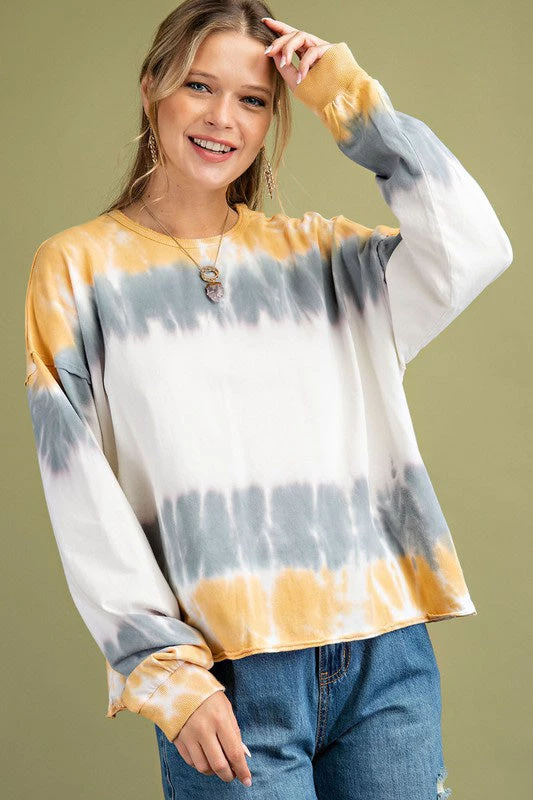 Easel Tops Tie Dye Washed Pull Over 2 Easel Tops Tie Dye Washed Pull Over