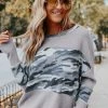 Shewin Tops Posh Novi: Camo Print Thermal Top
