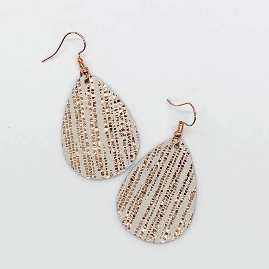 Southern Charm Trading Accessories Teardrop Spring Cork Earrings - Multiple Colors & Prints