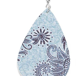 Boutique Simplified Winter Blossoms Teardrop Leather Earrings Accessories