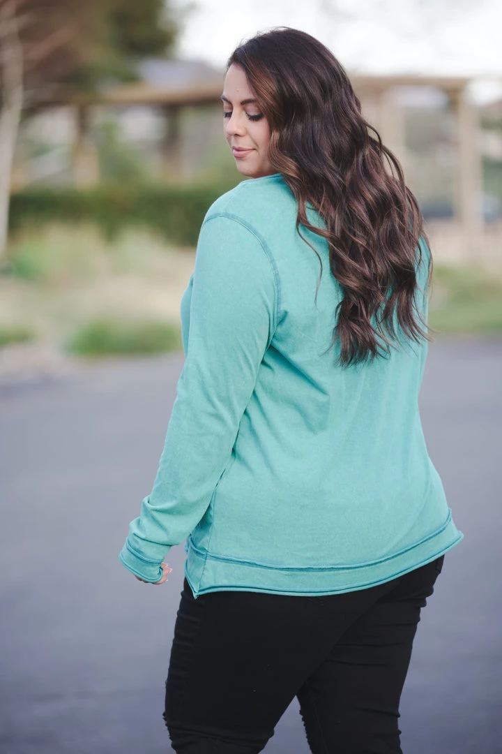 Boutique Simplified Tops Teal Me About It Henley 3 Boutique Simplified Tops Teal Me About It Henley