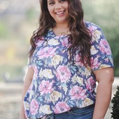 Boutique Simplified Spring Floral V-Neck