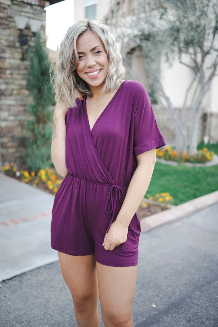 Boutique Simplified Your Closet Is Calling - Eggplant Romper 1 Boutique Simplified Your Closet Is Calling - Eggplant Romper