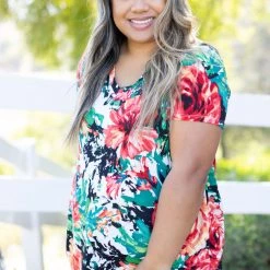 Boutique Simplified Soulfire Floral Short Sleeve