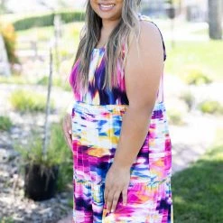 Boutique Simplified Summer Splashed Ruffle Dress