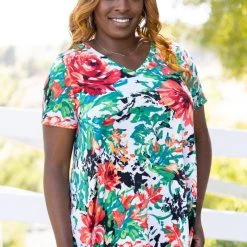 Boutique Simplified Soulfire Floral Short Sleeve