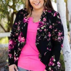 Boutique Simplified Blazer Of Glory - Rose