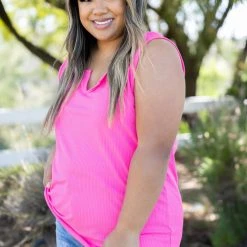 Boutique Simplified Glam Doll Tank In Neon Pink Tops 8 Boutique Simplified Glam Doll Tank In Neon Pink Tops