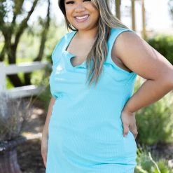 Boutique Simplified Glam Doll Tank In Mint Tops