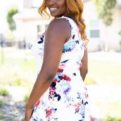 Boutique Simplified Dresses Jump For Joy - White Floral Dress - In Stock