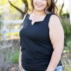 Boutique Simplified Glam Doll Tank In Black Tops