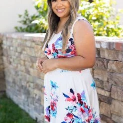 Boutique Simplified Dresses Jump For Joy - White Floral Dress - In Stock