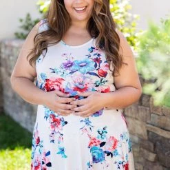 Boutique Simplified Dresses Jump For Joy - White Floral Dress - In Stock