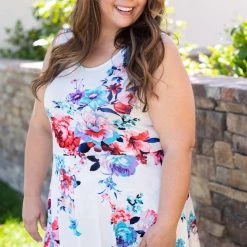 Boutique Simplified Dresses Jump For Joy - White Floral Dress - In Stock