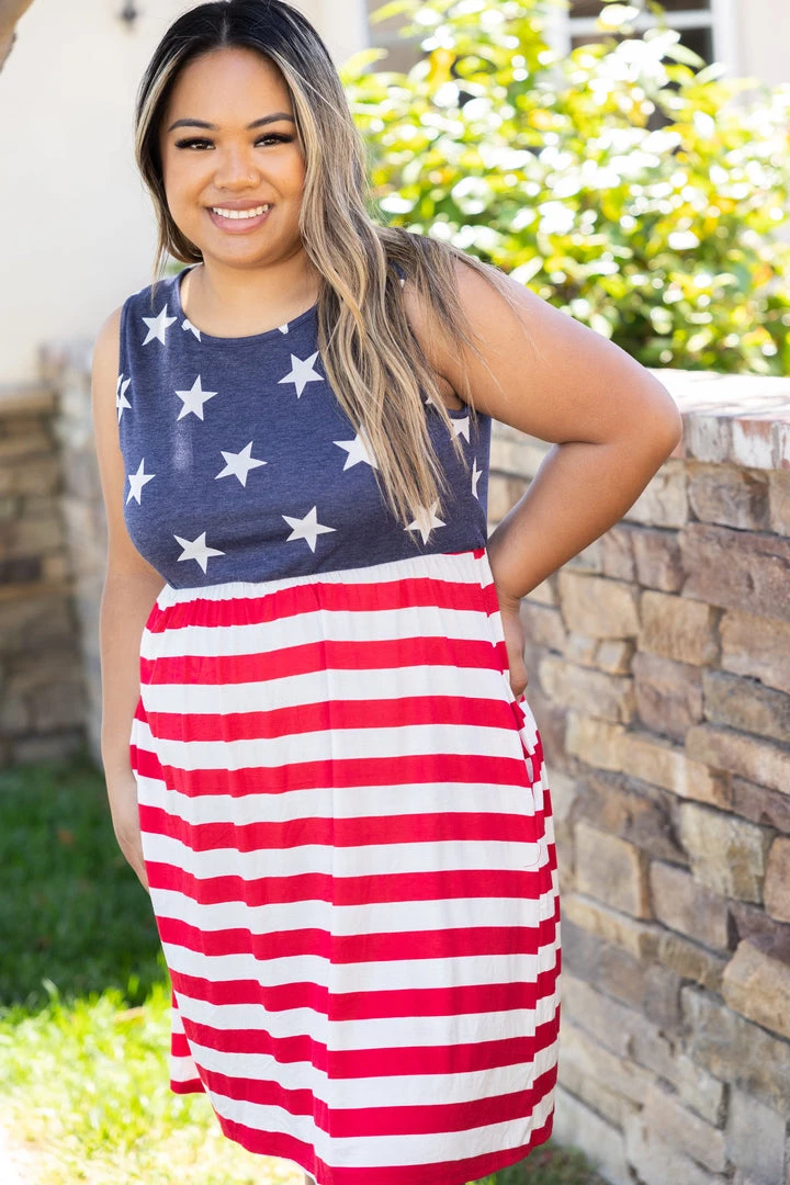 Boutique Simplified Stars & Stripes - Dress 5 Boutique Simplified Stars & Stripes - Dress