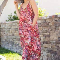 Boutique Simplified Dresses Crimson Tides Maxi