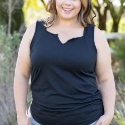 Boutique Simplified Glam Doll Tank In Black Tops