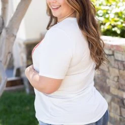 Boutique Simplified Tops Freedom Rings Short Sleeve