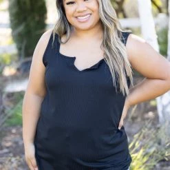 Boutique Simplified Glam Doll Tank In Black Tops