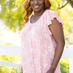 Boutique Simplified Paradise Sunsets Flutter Sleeve Tops