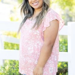 Boutique Simplified Paradise Sunsets Flutter Sleeve Tops