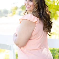 Boutique Simplified Tops Coral Infusion Flutter Sleeve 8 Boutique Simplified Tops Coral Infusion Flutter Sleeve