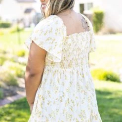 Boutique Simplified Sunrise To Sunset Smocked Babydoll Tops