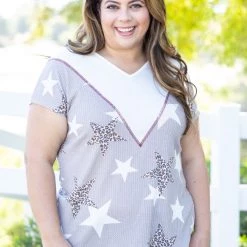 Boutique Simplified Tops Sent From Heaven Above Short Sleeve