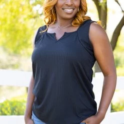 Boutique Simplified Glam Doll Tank In Black Tops
