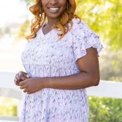 Boutique Simplified Whimsical Ruffle Sleeve Tops