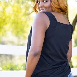 Boutique Simplified Glam Doll Tank In Black Tops