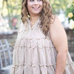 Boutique Simplified Tops Sandy Springs Tiered Ruffle
