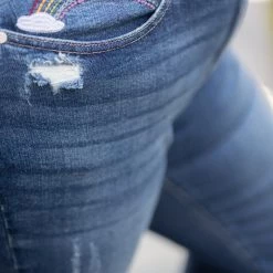 Boutique Simplified Over The Rainbow Judy Blue Crops Bottoms