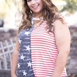 Boutique Simplified Miss Red White & Blue Tank Tops 7 Boutique Simplified Miss Red White & Blue Tank Tops